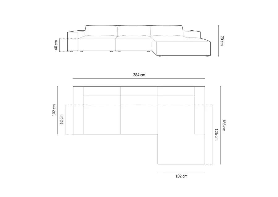 kutna garnitura jodie 284x166cm, materijal: baršun - slika 5