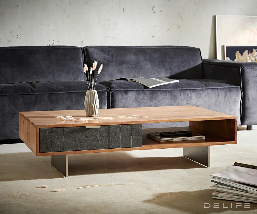 Klub stolić Teele 115x60cm, 2 ladice, Materijal: Bagrem - Čakovec