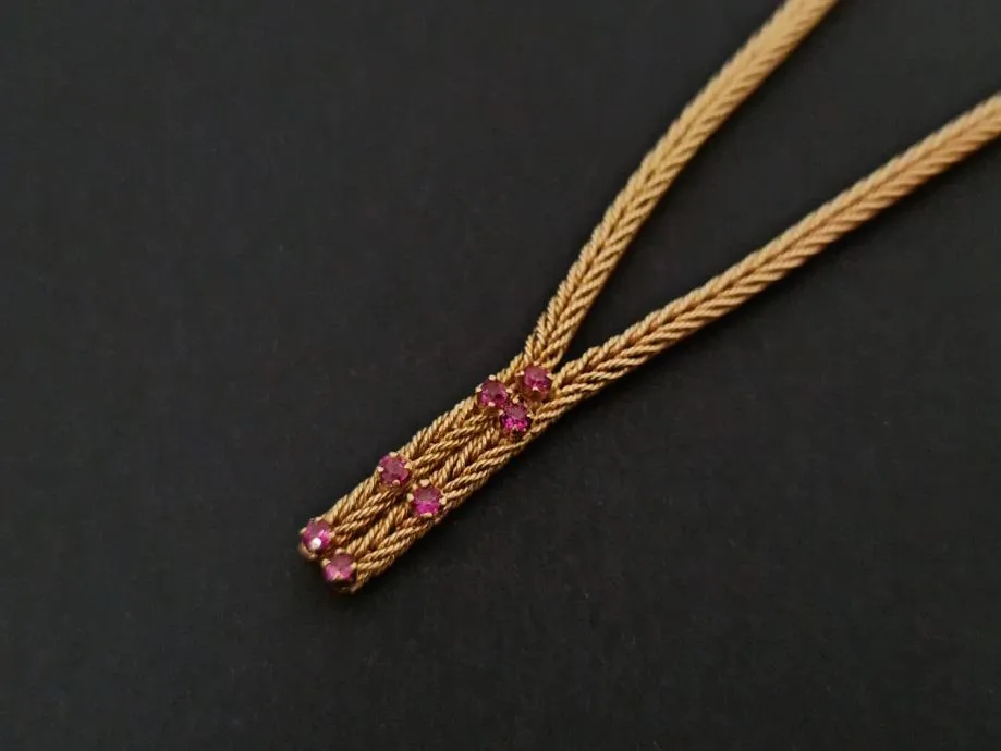 zlatna ogrlica s rubinima 28,46g (18k), r1, rate - slika 3