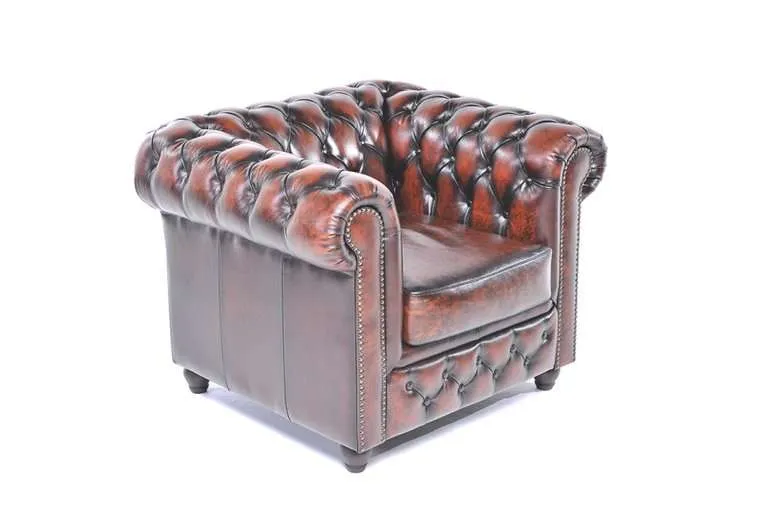 chesterfield fotelja original leather | 1-sjedište | wash off brown - slika 2