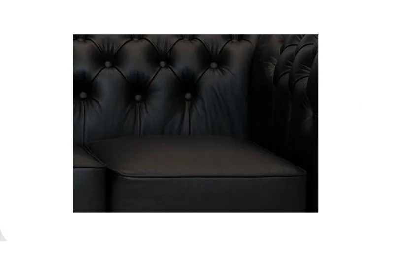 chesterfield garnitura first class leather | 5-sjedišta | matt black - slika 2