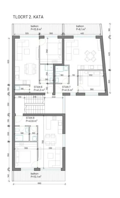 stan: osijek, tvrđavica, 53.70 m2, 2. kat, novogradnja - slika 10