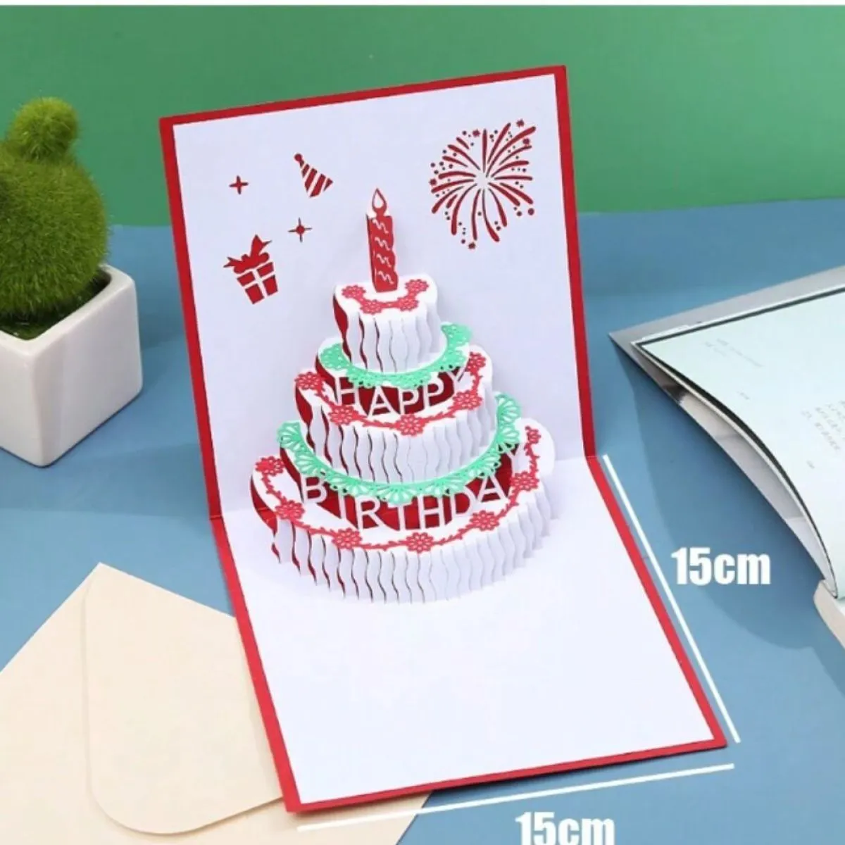 3d čestitka za rođendan - sa kuvertom - slika 10