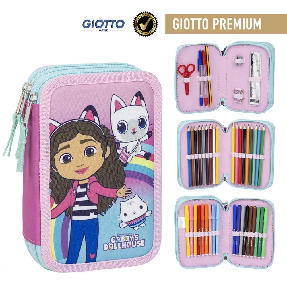 gabby’s dollhouse ‘rainbow’ troslojna pernica s priborom - slika 6