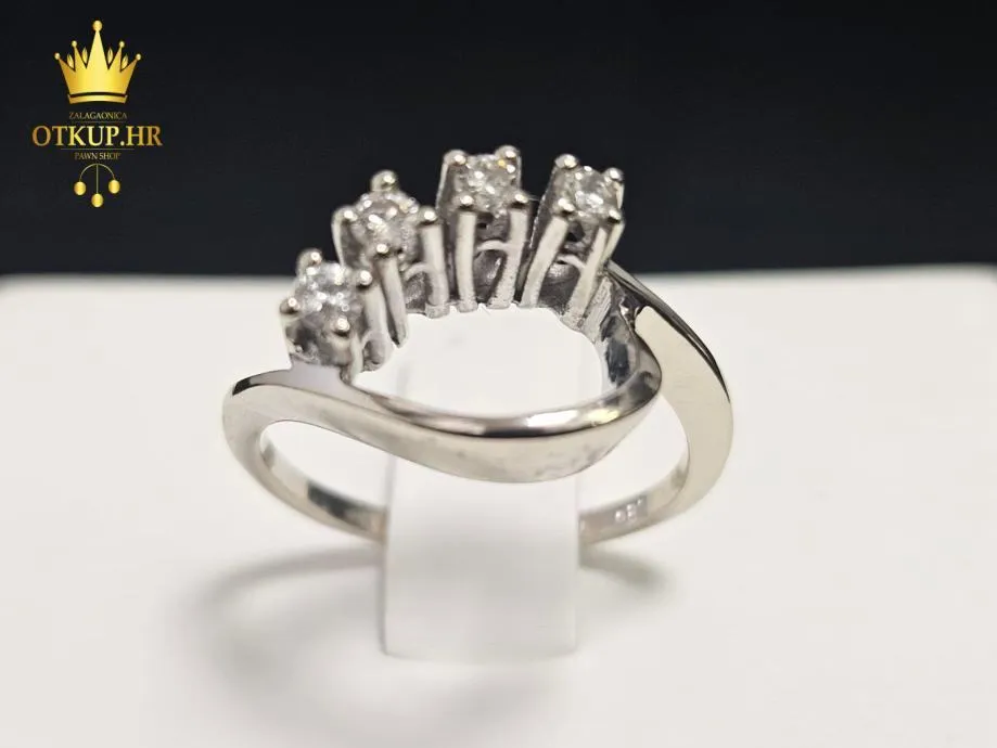 ZLATNI PRSTEN S DIJAMANTIMA 0.16ct 14K / R1, RATE ! - Zagreb