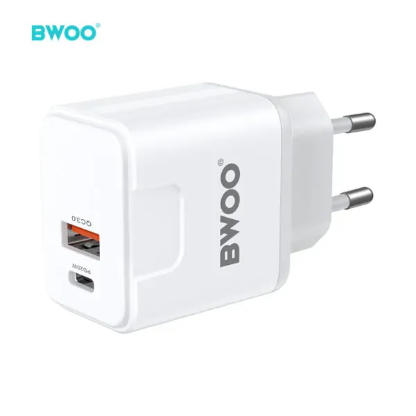 pd 20w + qc3.0 brzi zidni punjač max bwoo - slika 2
