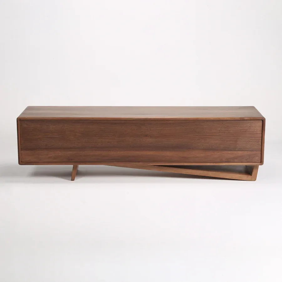 tv komoda linea 180x44.5cm, materijal: puno drvo orah - slika 7