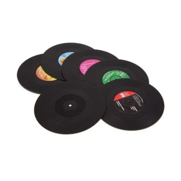 retro podmetači za čaše ploče od vinila (6 kom) - slika 6