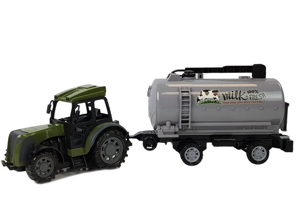 green tractor with milk tank trailer remote control 2.4g - slika 2
