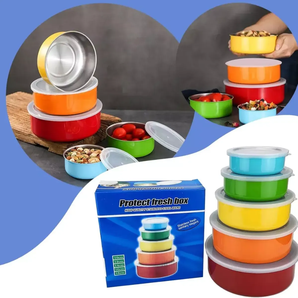 set posuda za čuvanje hrane s poklopcima – 5 kom - slika 5