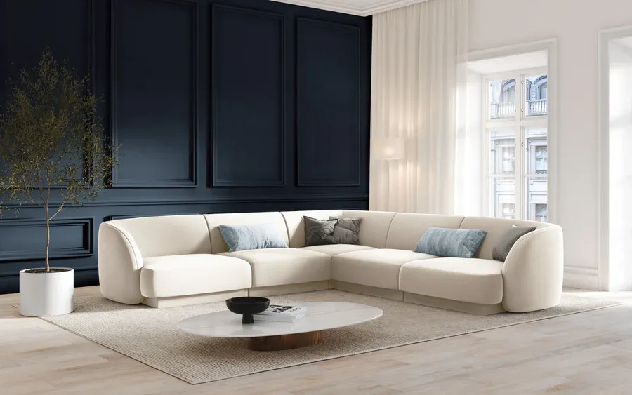 kutna garnitura miley 255x255cm, materijal: baršun - slika 4