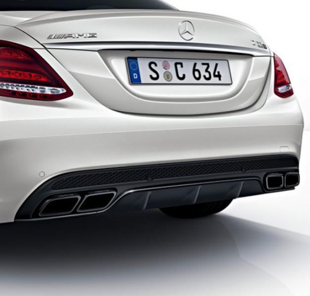c63 amg difuzor + nastavci auspuha nightpaket/ krom za mb c kl.w205 - slika 2