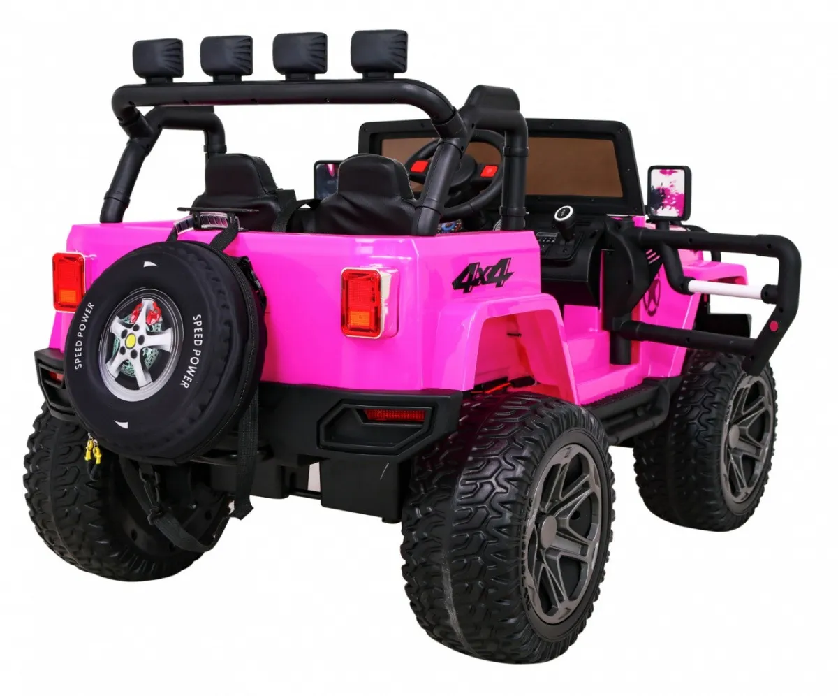 auto na akumulator monster jeep 4 x 4 - dvosjed - rozi - slika 11
