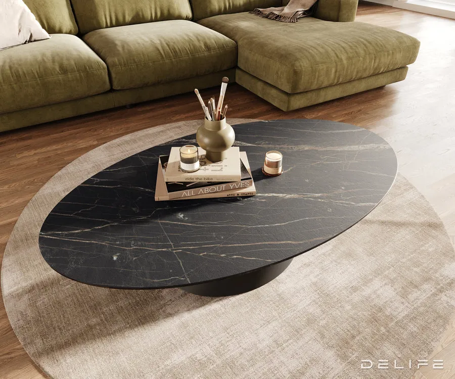 klub stolić edge 140x80cm, materijal: keramika laminam noir desir - slika 4