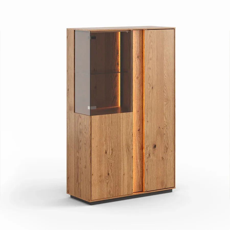 Vitrina Collodi 85x140cm, Materijal: Masivno Drvo Hrast - Čakovec
