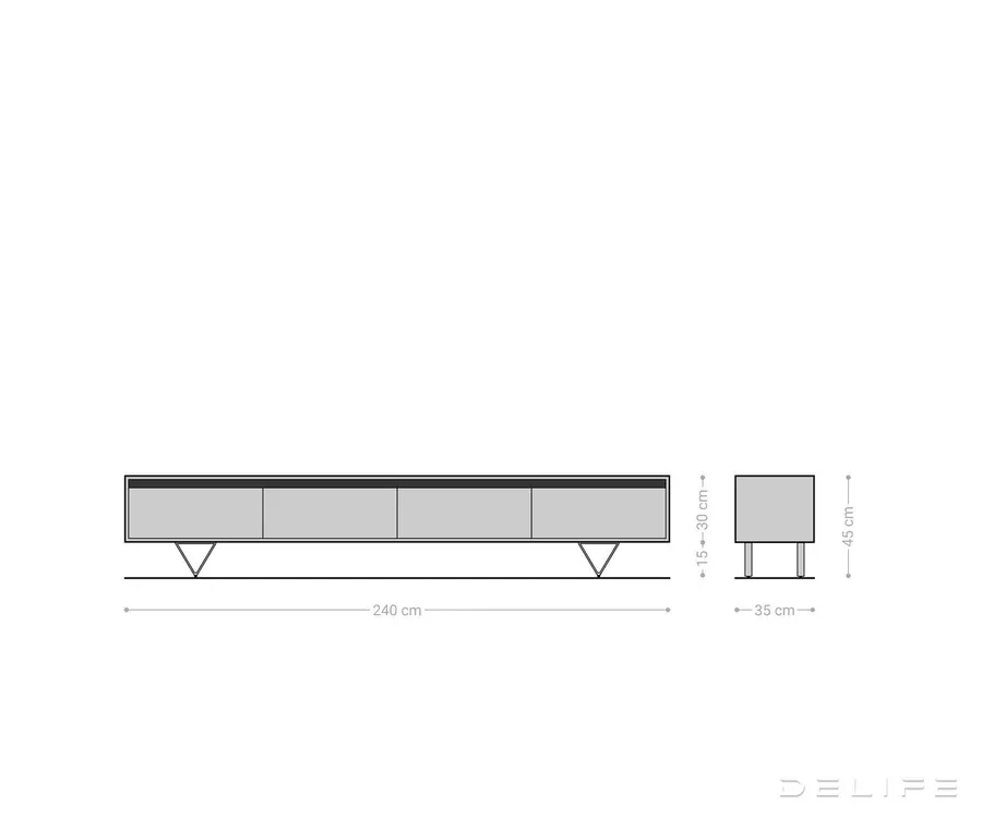 tv komoda stonegrace 240 cm, materijal: hrast - slika 7