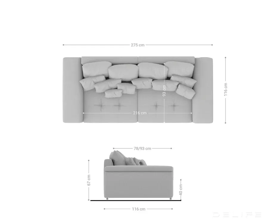 sofa navin 275x116cm, materijal: mikrofibra - slika 7