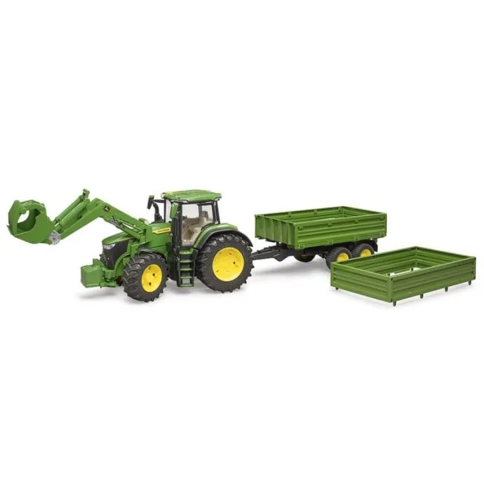 bruder john deere 7r 350 s prednjim utovarivačem i tandem kiper prikol - slika 4