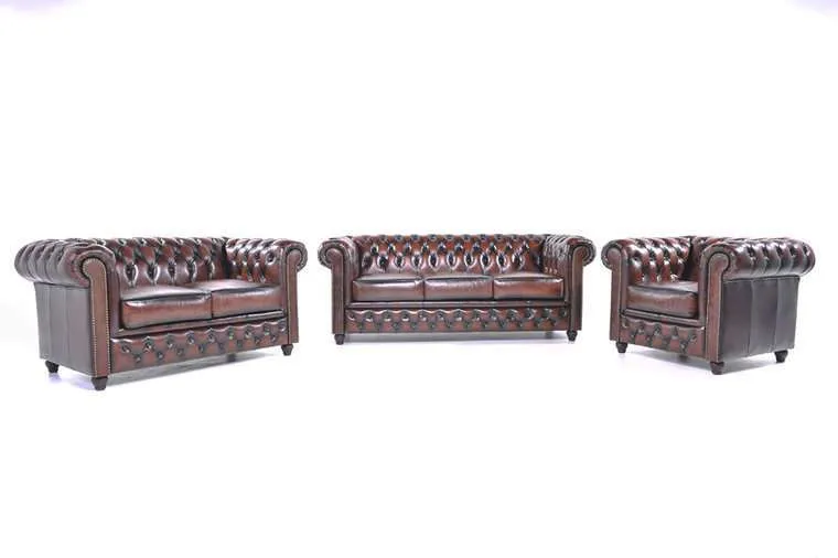 chesterfield set garnitura original leather | 1 + 2 + 3 sjedišta - slika 1