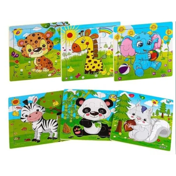 paket 5x drvene puzzle za djecu mix modela - slika 2
