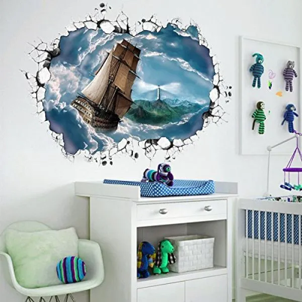 3D wall sticker Cloud Sea Sailing dimenzije 90x60 cm - Zagreb, Novi Zagreb - istok