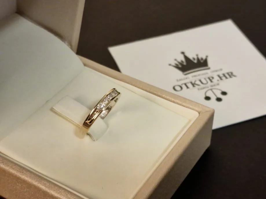 zlatni prsten s dijamantima 0,15ct / r1, rate ! - slika 4