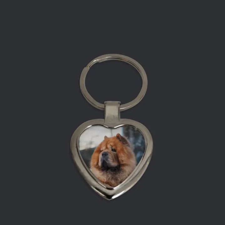 personalizirani privjesak za ključeve sa fotografijom u obliku srca 3d - slika 2
