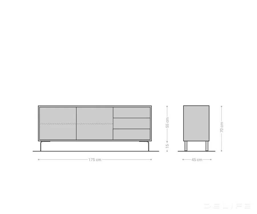 komoda fevo 175cm, materijal: bagrem - slika 9