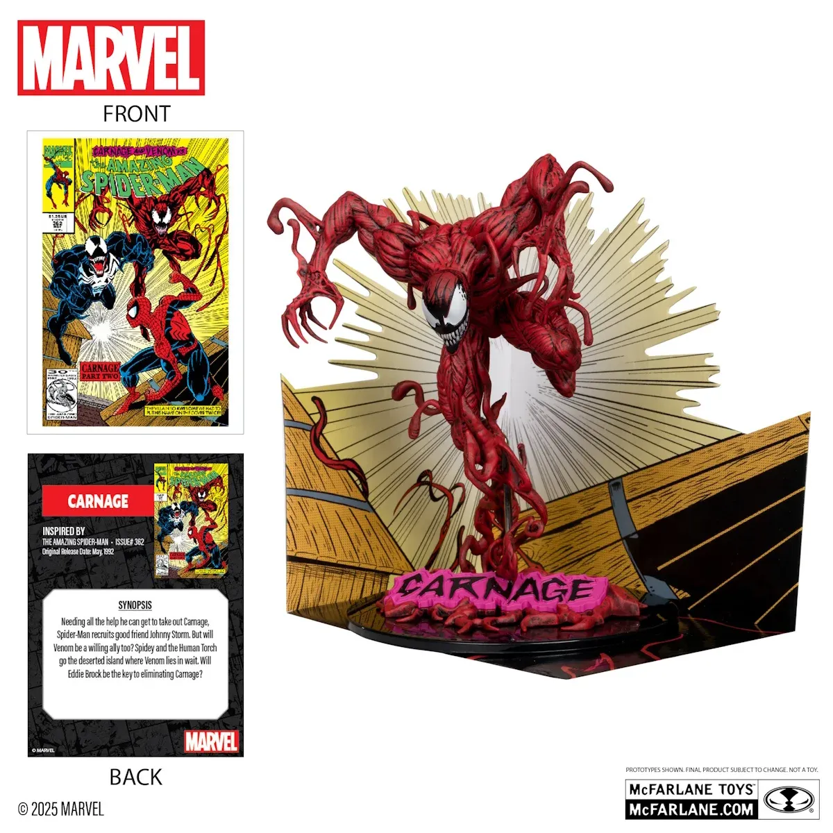 mcfarlane marvel – carnage (the amazing spider-man #362) figura, 18cm - slika 2
