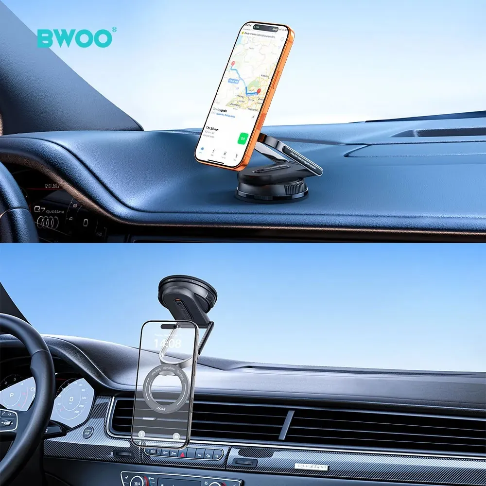 360 rotacijski prilagodljiv magnetni i vakumski mobitel stalak za auto, ured, doma, kupaonu - slika 4
