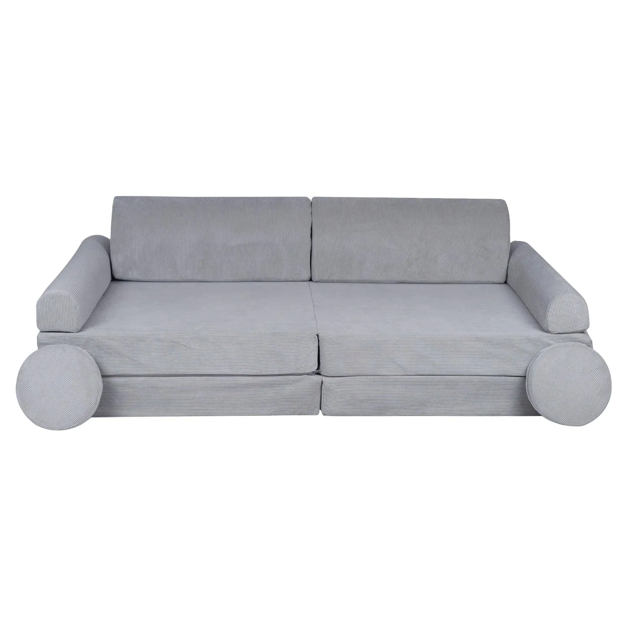 velika slimcord premium modularna sofa - siva - slika 6