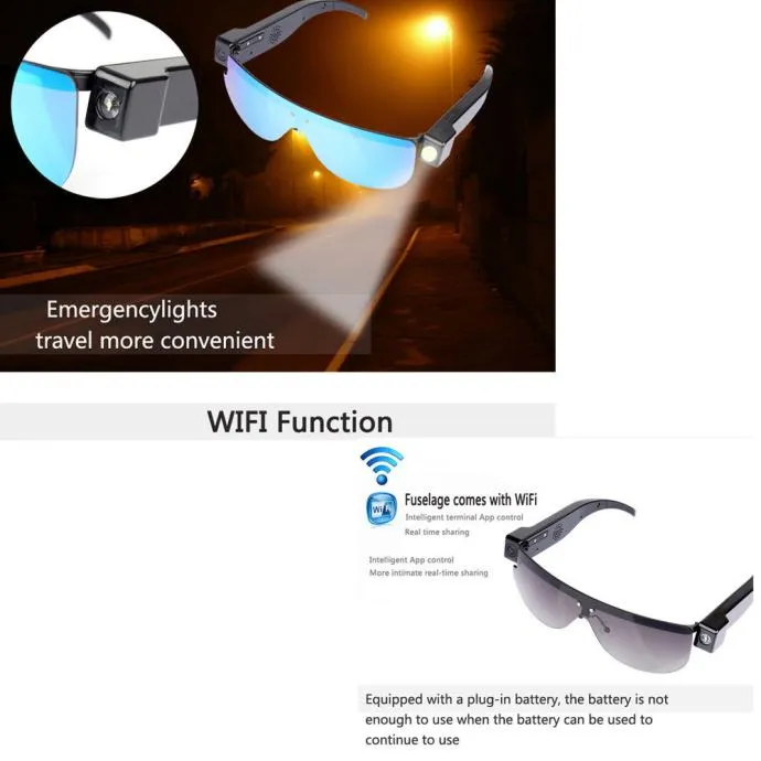 skrivena wifi kamera sunčane naočale - slika 5
