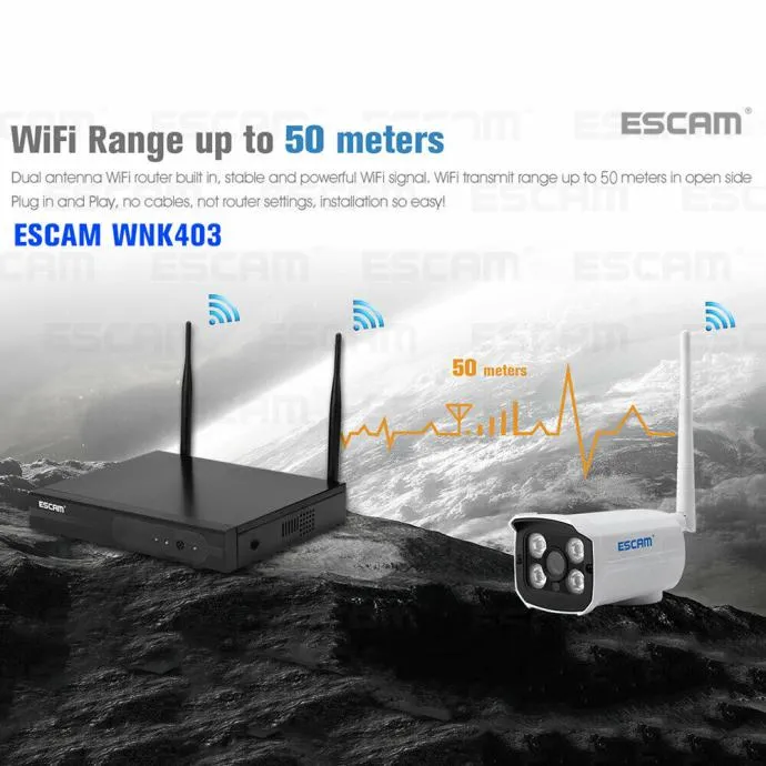 video nadzor 4 bežične wifi kamere + snimač - slika 2