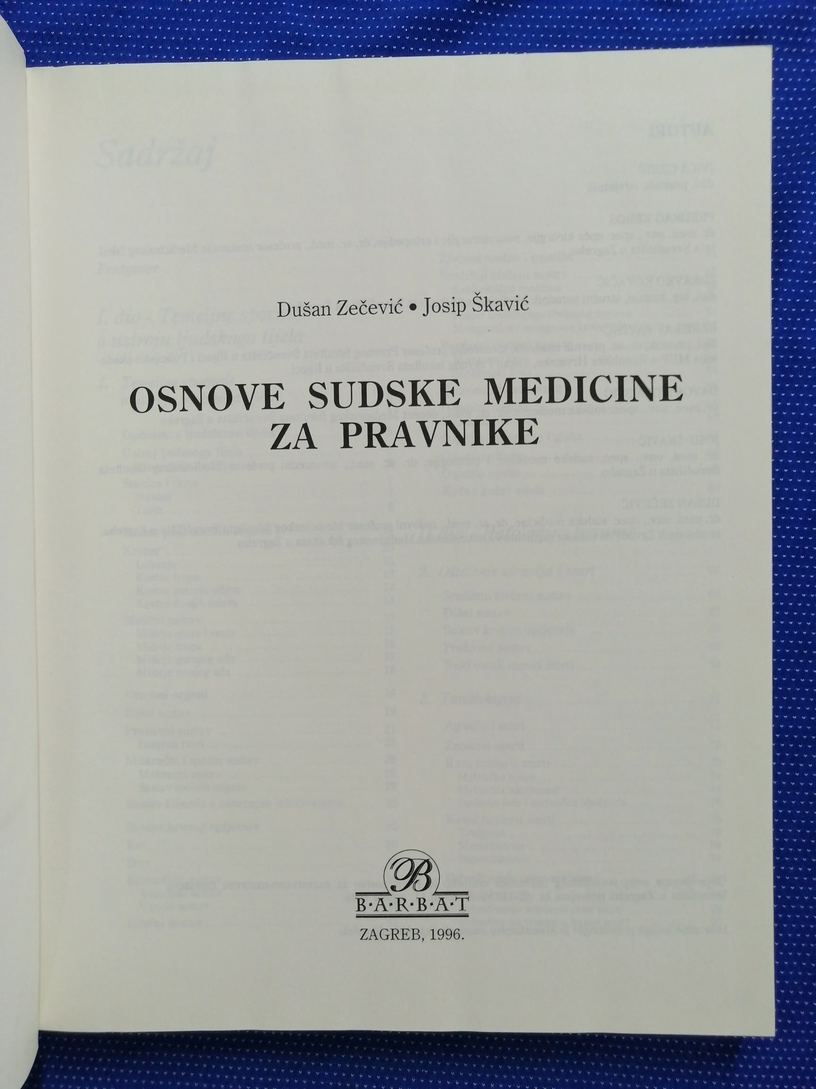 dušan zečević i josip škavić – osnove sudske medicine za pravnike - slika 2