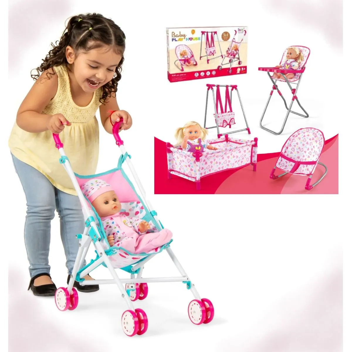 baby play house- 3 u 1 set za igranje za djevojčice - slika 2