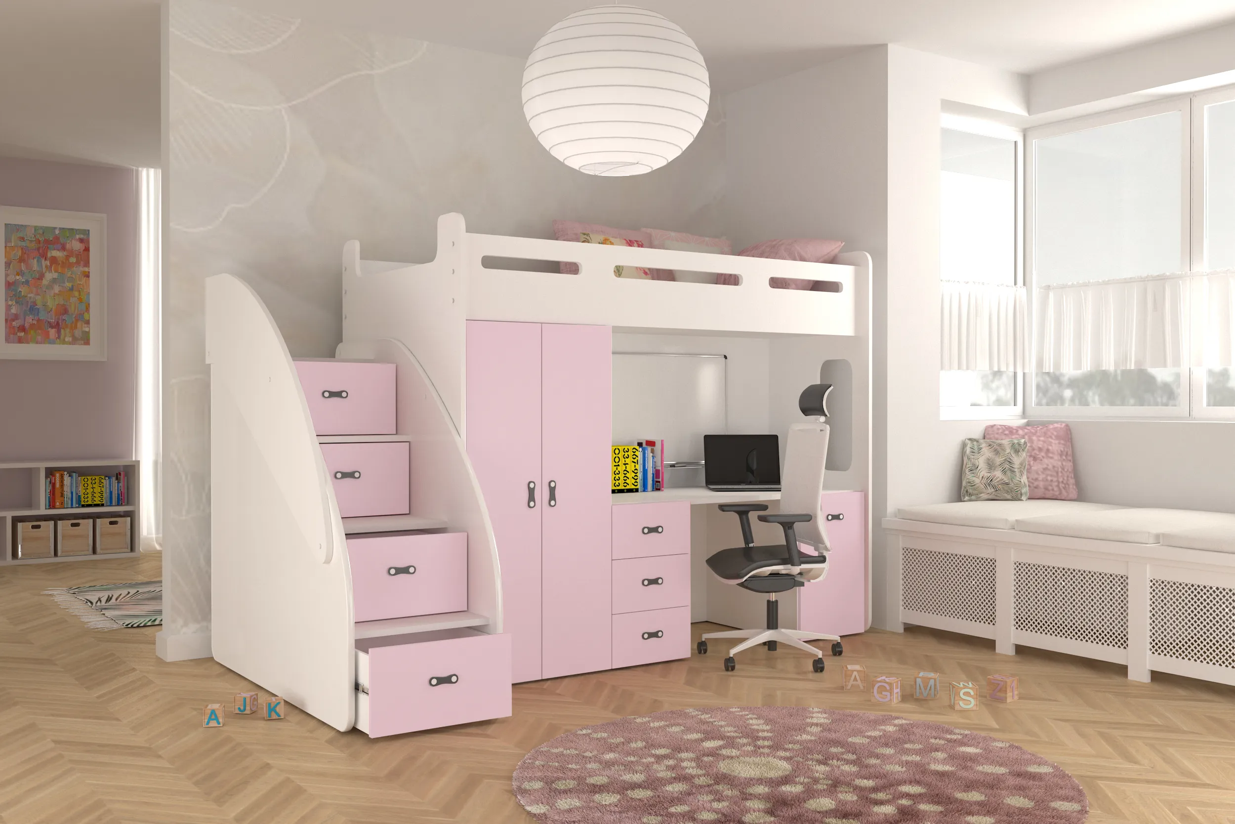 krevet na kat 200×80 zuzia plus – kompletna soba u jednom - slika 4