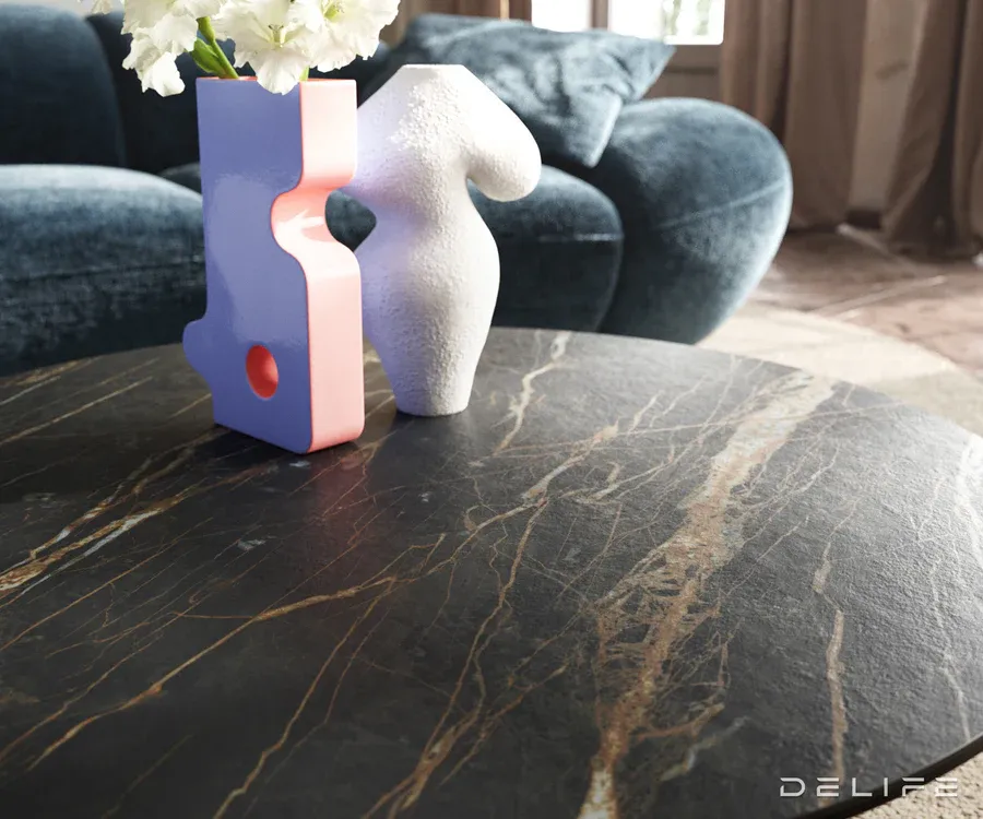 klub stolić edge 90x90cm, materijal: keramika laminam noir desir - slika 7
