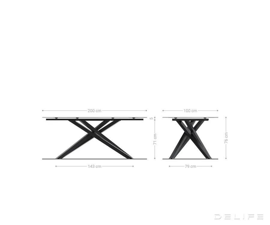blagovaonski stol edge 200x100cm, materijal: keramika calacatta luxe - slika 6
