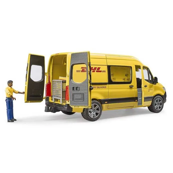 bruder mb sprinter dhl sa radnom opremom i figuricom - slika 2