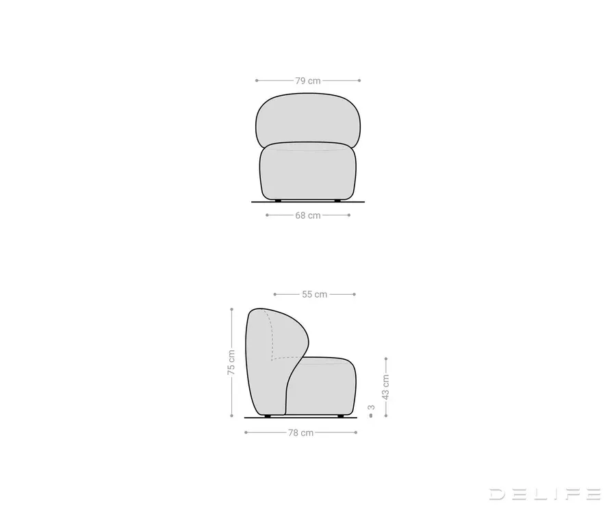 fotelja pulo, 79x78cm, materijal: mikrofibra - slika 7