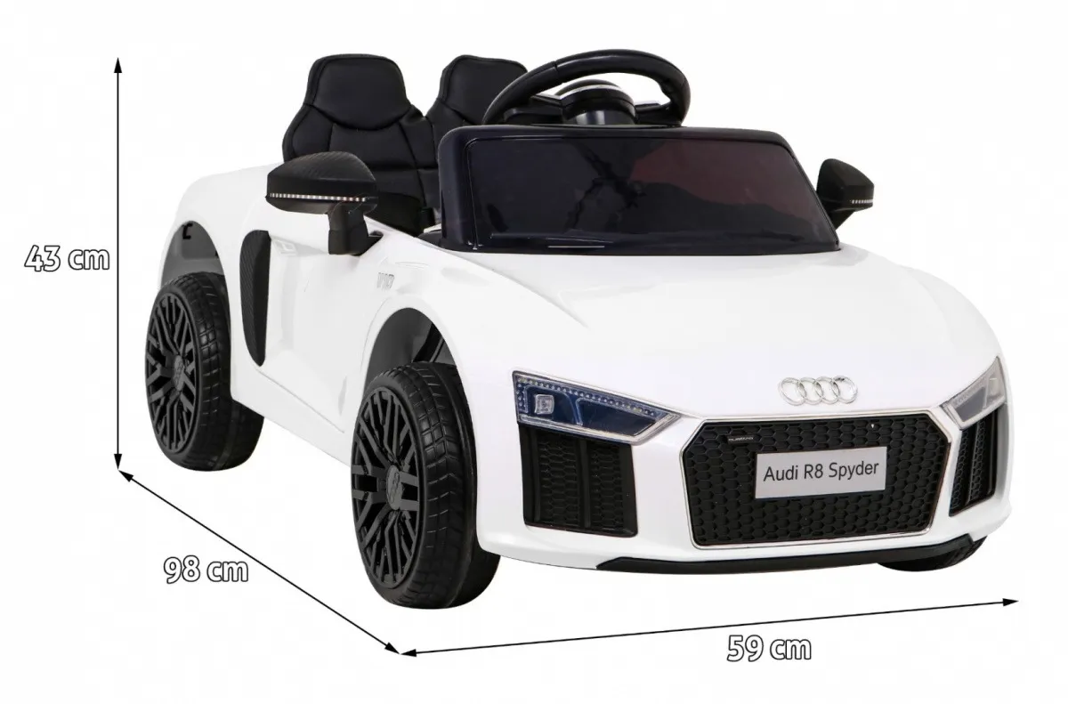 licencirani auto na akumulator audi r8 - bijeli - slika 2