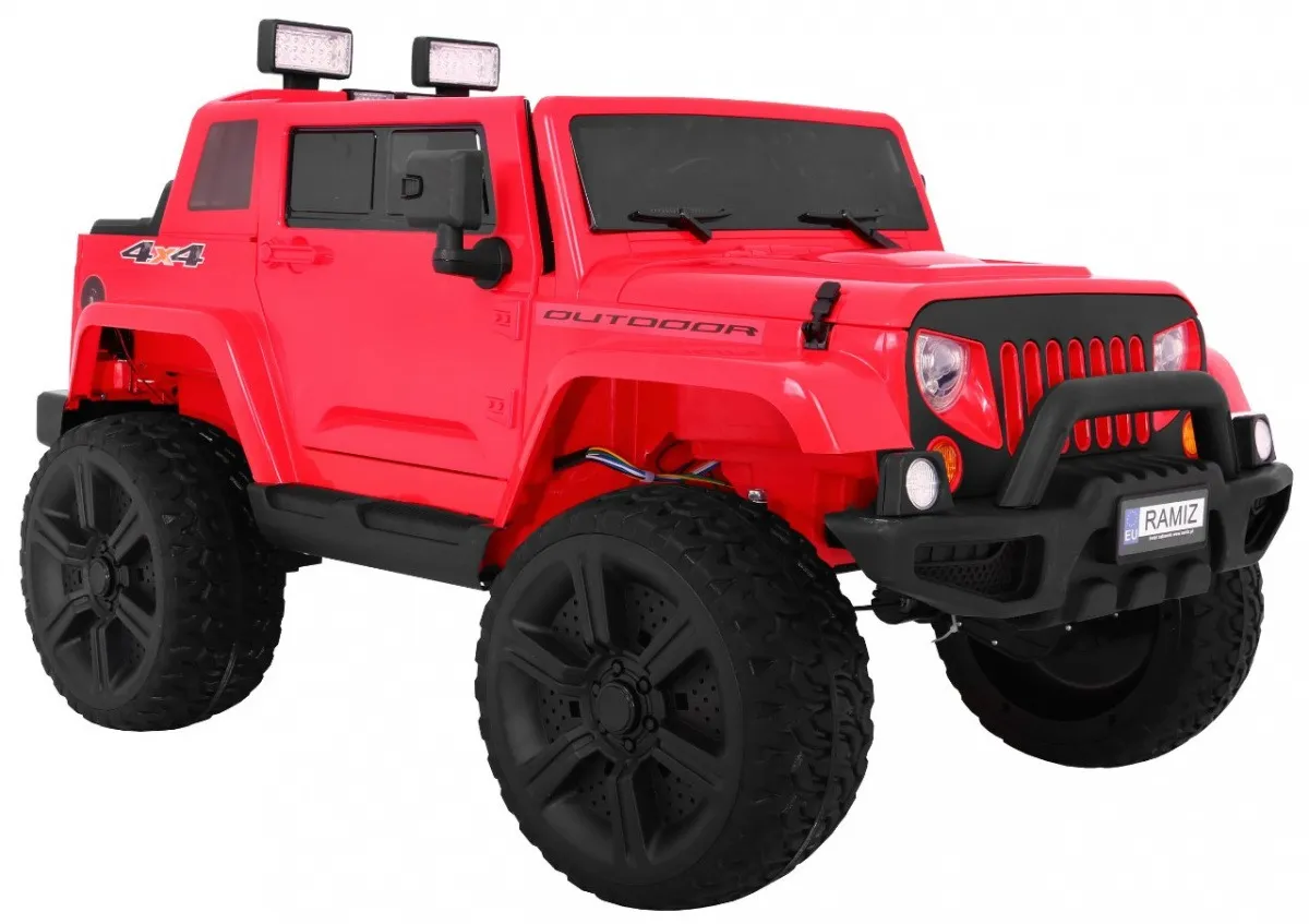 auto na akumulator mighty jeep 4x4 - crveni - slika 2