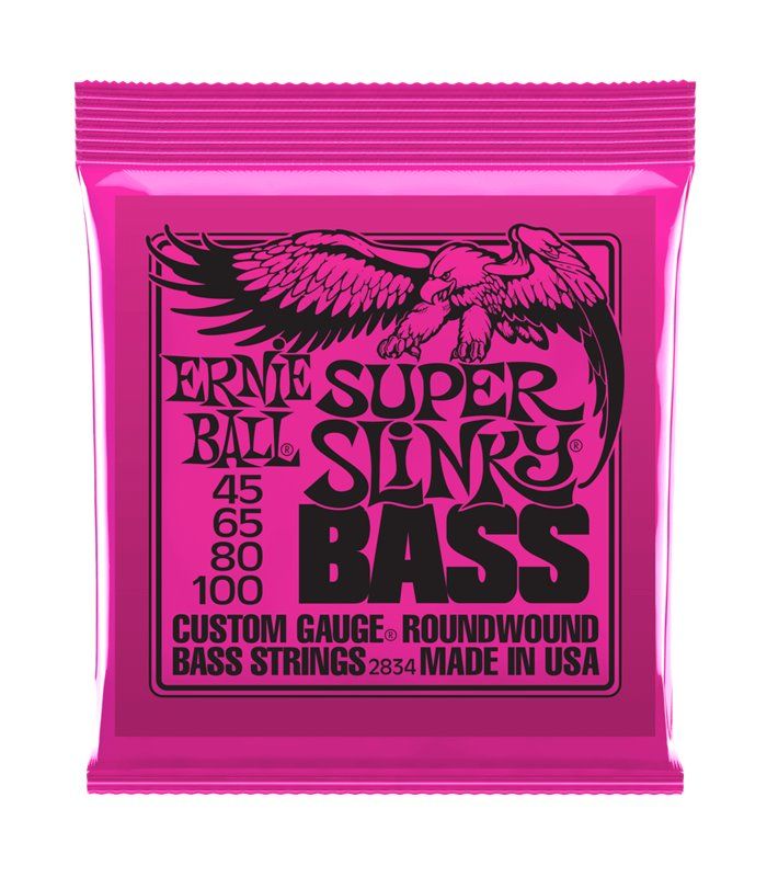 Ernie Ball Roundwound Super Slinky 45-100 Žice Za Bas Gitaru - Split