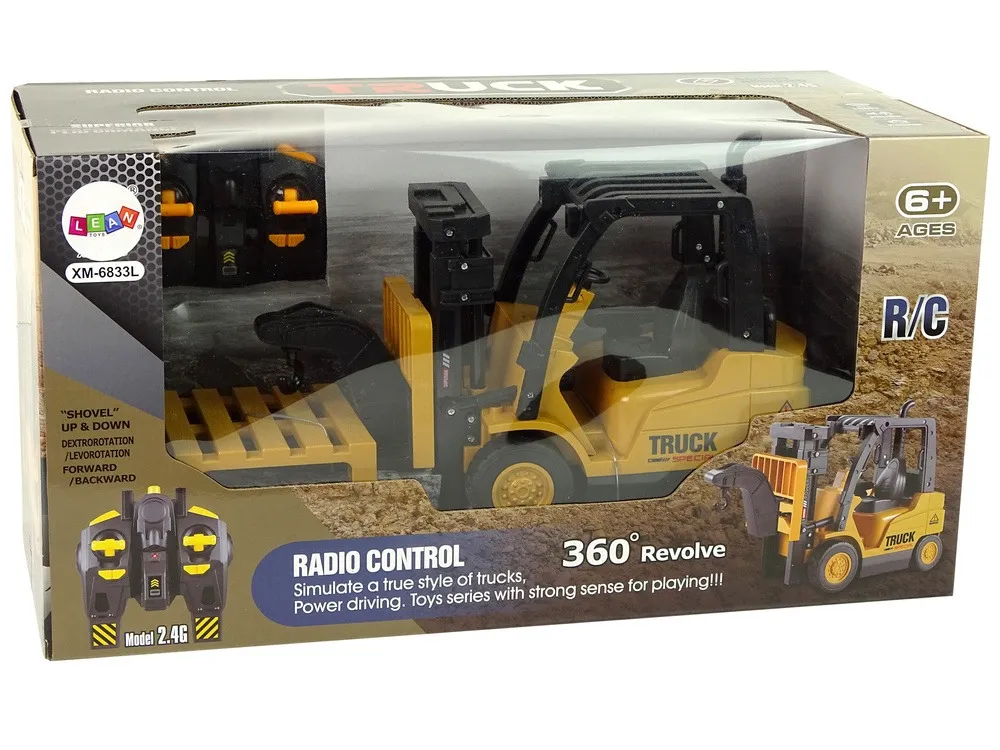 remote controlled forklift truck 360 degree rotation yellow pilot - slika 6