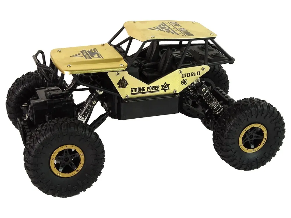 auto rc high wheels 1:18 plastic black gold - slika 2