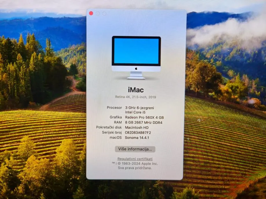 apple imac 21,5'' a2116 8gb / 256gb /i5 / radeon pro 560x / r1, rate! - slika 11