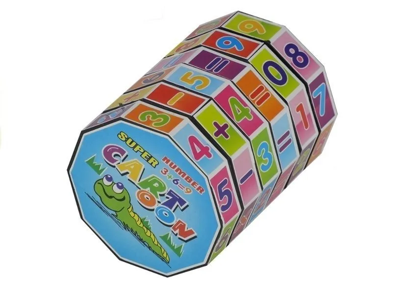 edukativni drveni matematički valjak - šareni - slika 3