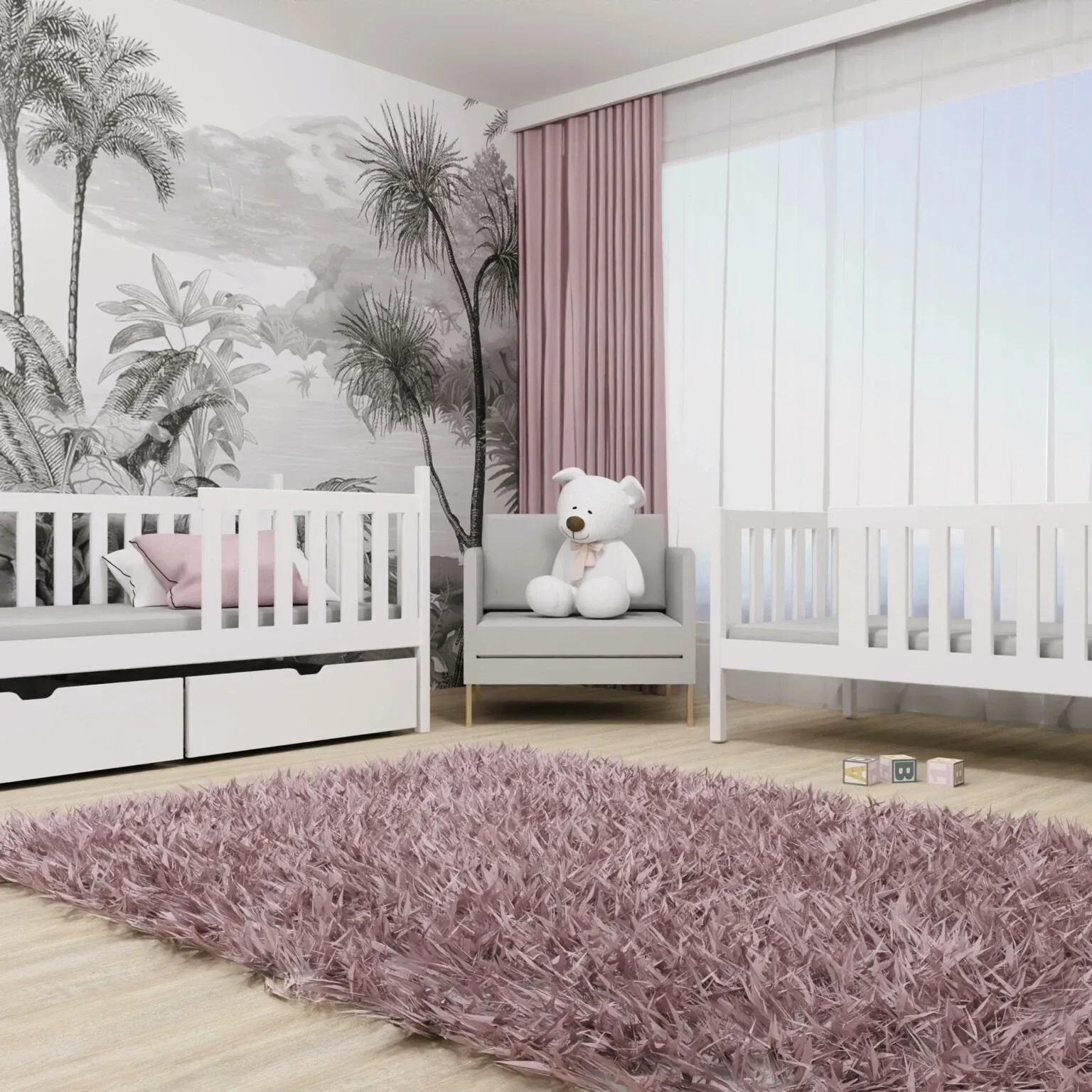 drveni dječji krevet na kat michalina 180×80 – puno drvo - slika 6