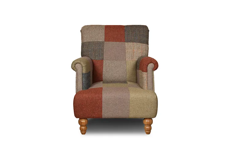 chesterfield harris tweed bouvardia patchwork harlequin fotelja - slika 1