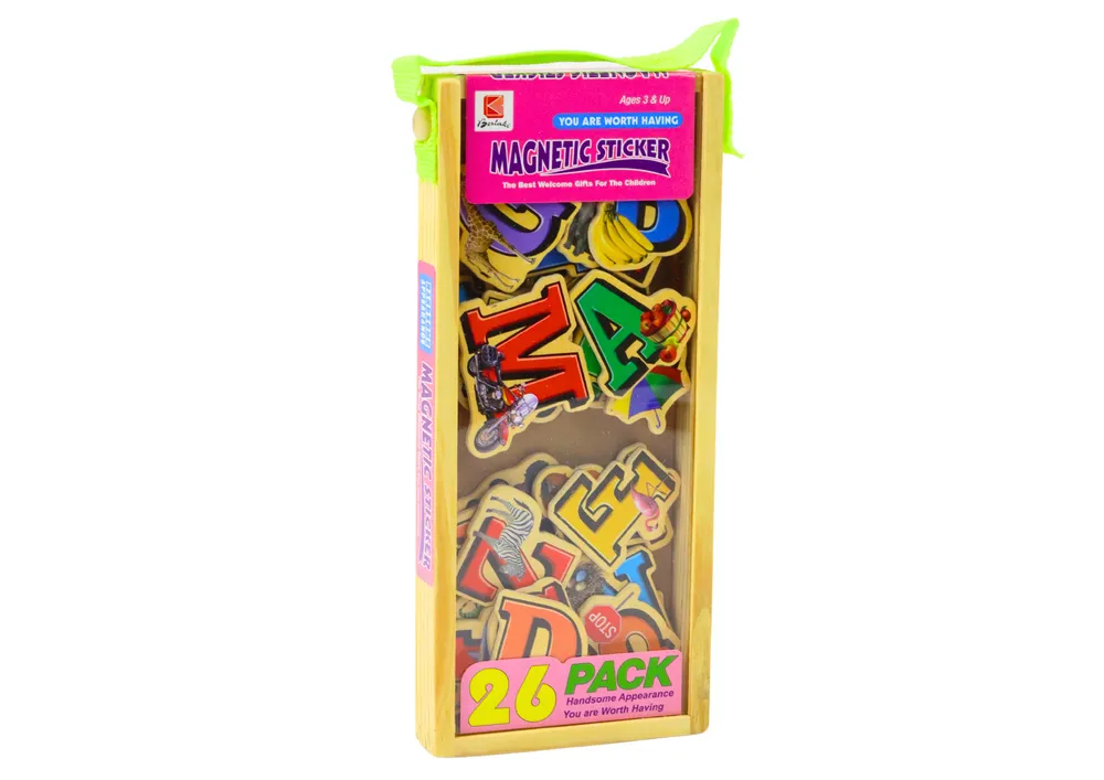 set of wooden letters pictures magnets 26 pieces - slika 4
